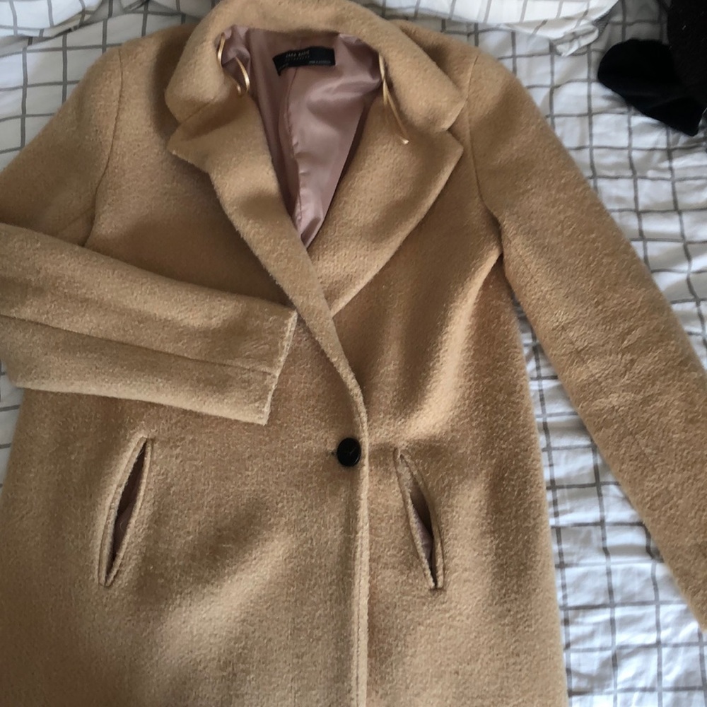 Zara Camel Colored Peacoat